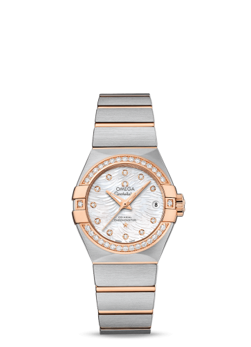 Omega Constellation Co-Axial 27 Brushed Stainless Steel / Red Gold / Diamond / MOP